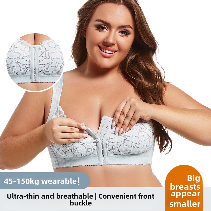 Plunge Bra Push Up - Women's Plus Size Lace Underwear with