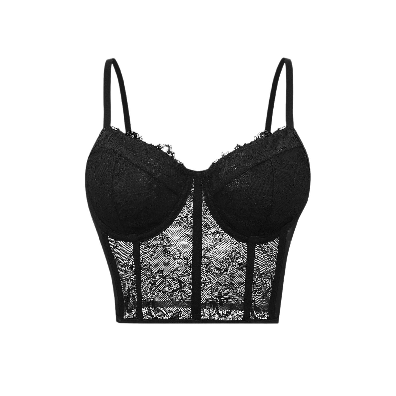 Sexy Black Semi Transparent Br - Sheer Mesh Bra recension och pris