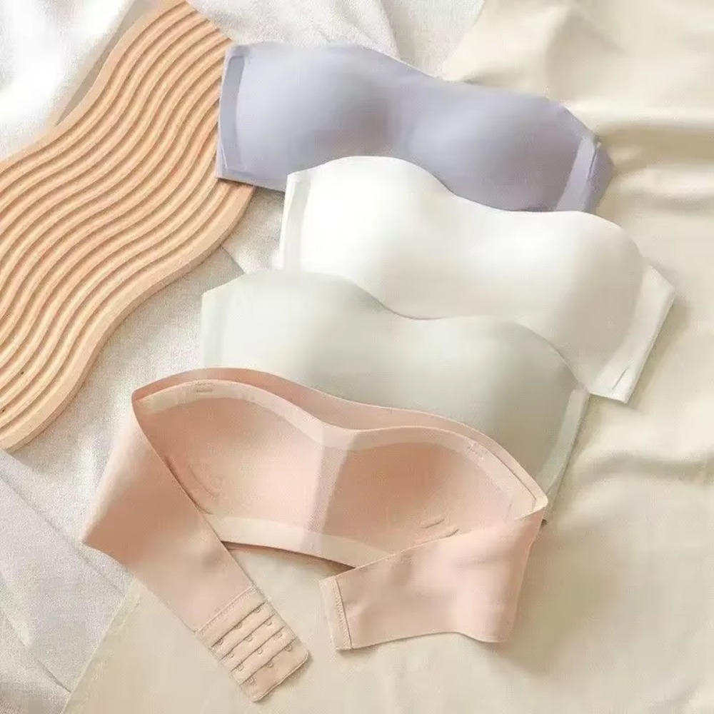 Solid Color Strapless Wrapped  - Plunge Bra Push Up recension och pris